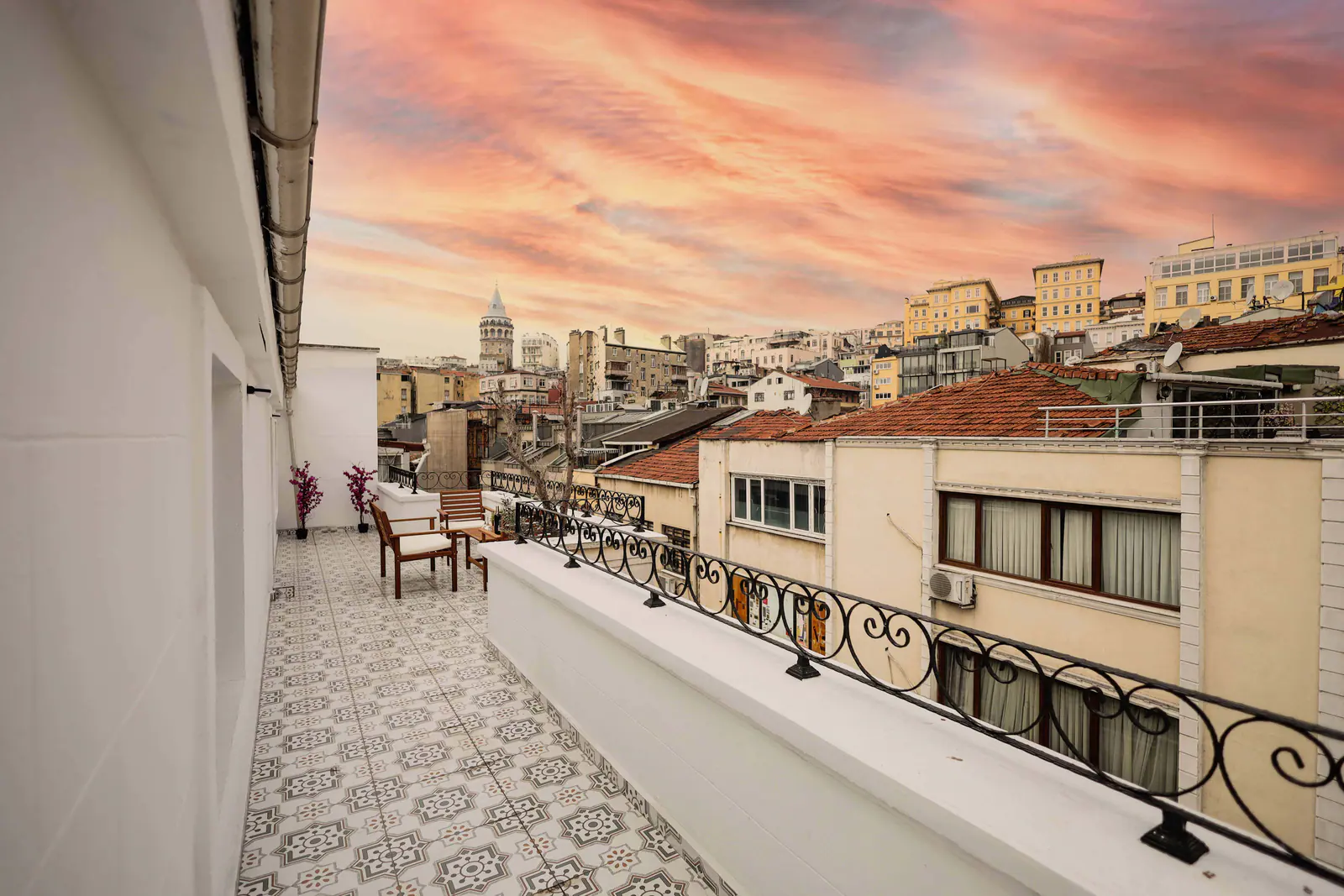 Terrace Suite — view across the Galata rooftops