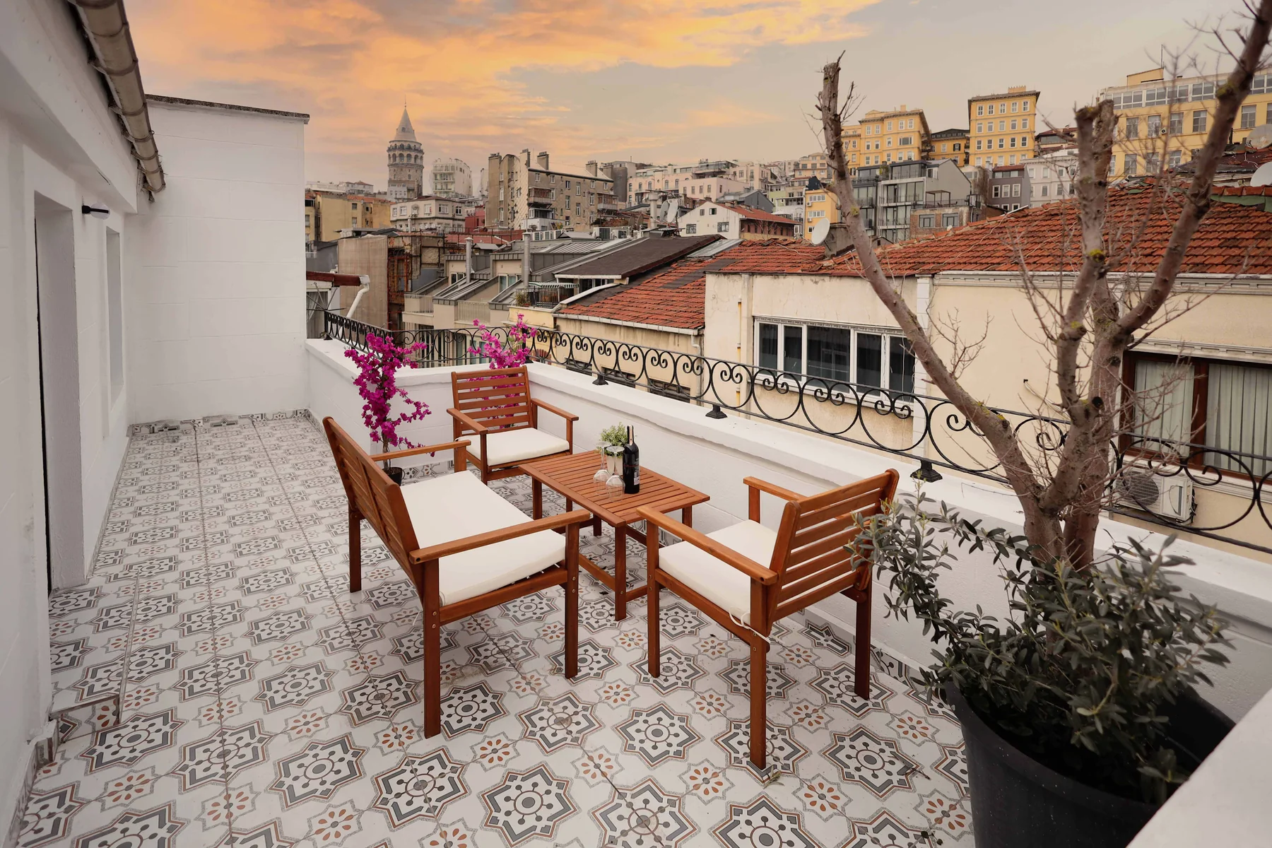 Private terrace overlooking Galata rooftops